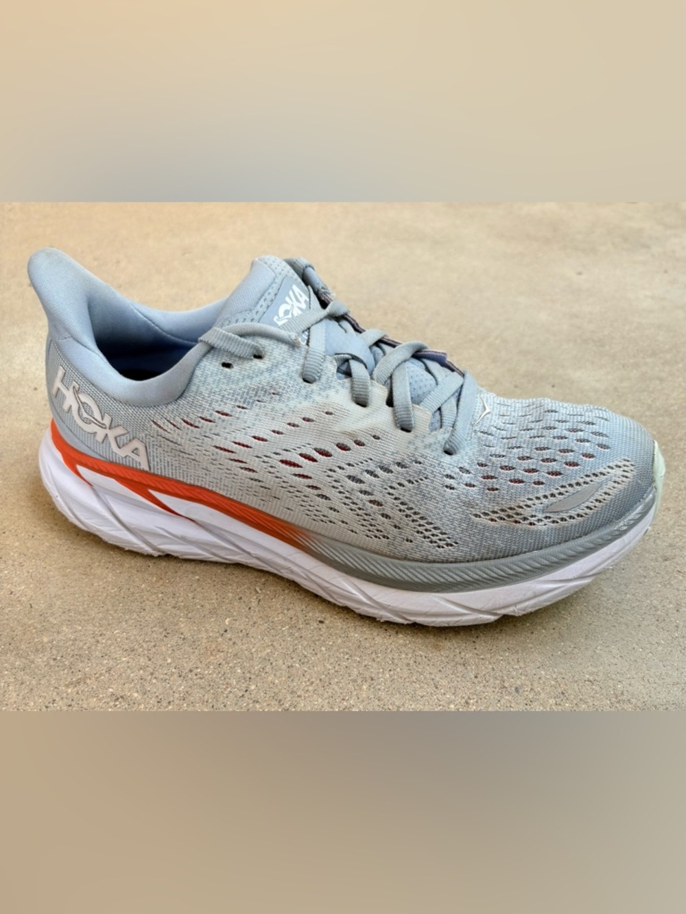 Hoka Clifton 8 Womens 7.5 Blue Running Walking Shoes Sneakers